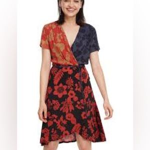 Desigual 40 Vevey Floral Wrap Dress